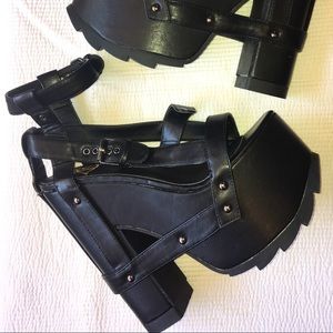 YRU Dolls Kill Night Call platform sandals